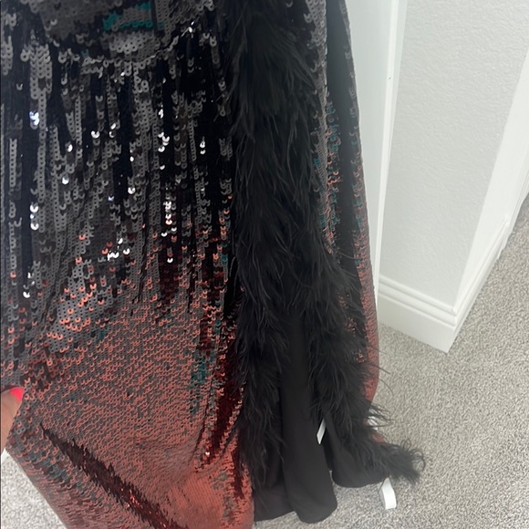 WeWoreWhat Strapless Corset Feathered Gown - Picture 4 of 9